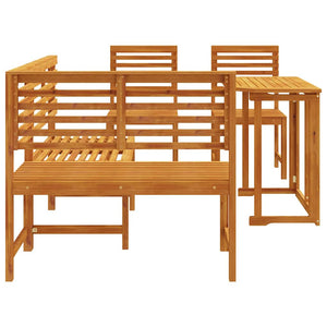 Gartenbank Set 4-teilig Akazie Massivholz Braun