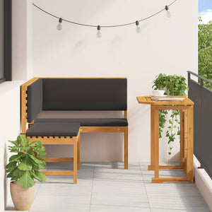 Gartenbank Set 2-teilig Akazie Massivholz Braun