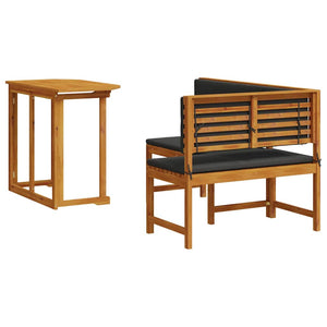 Gartenbank Set 2-teilig Akazie Massivholz Braun