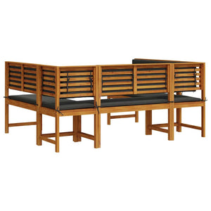 Gartenbank Set 5-teilig Akazie Braun