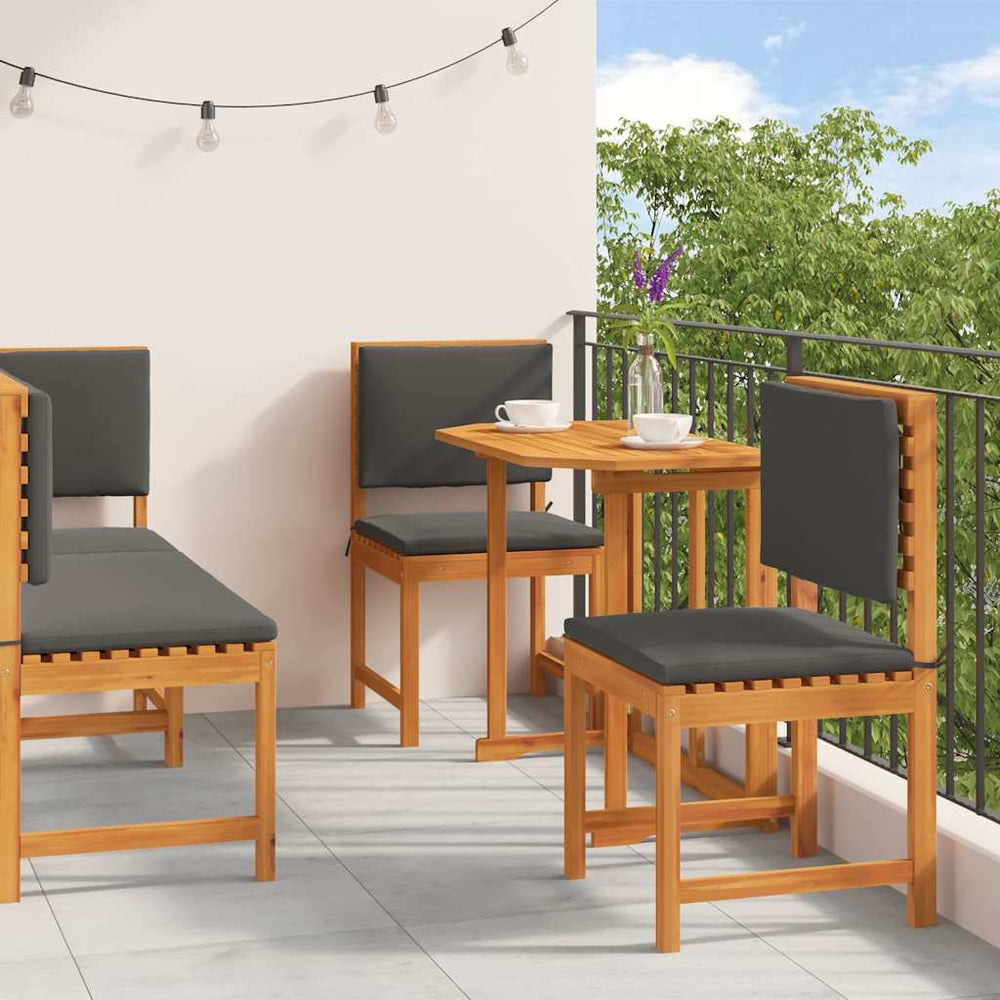 Garten Bistro Set Akazie Massivholz Braun 4-teilig