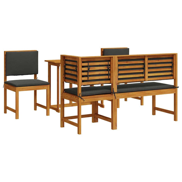 Garten Bistro Set Akazie Massivholz Braun 4-teilig