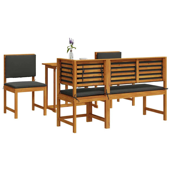 Garten Bistro Set Akazie Massivholz Braun 4-teilig