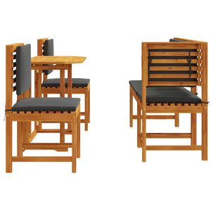 Garten Bistro Set Akazie Massivholz Braun 4-teilig