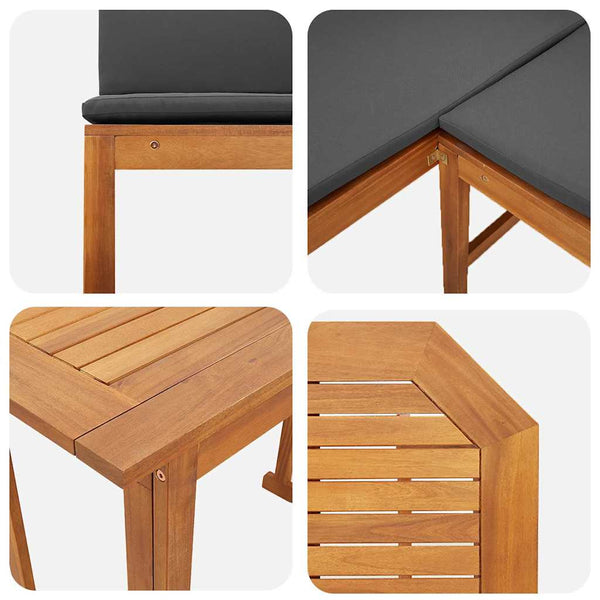 Garten Bistro Set 6-teilig Akazie Braun