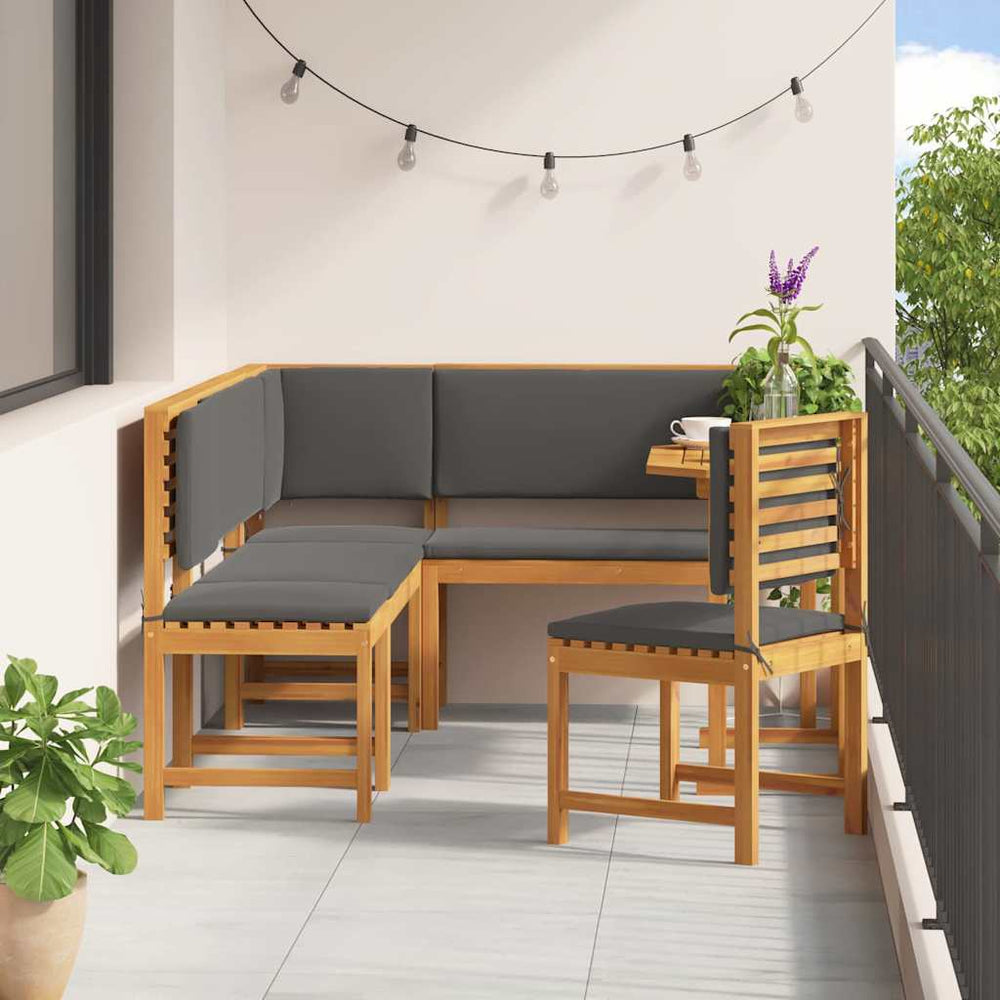 vidaXL Ensemble de bistrot de jardin 6 pcs bois d'acacia massif Marron