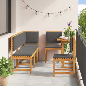 Garten Bistro Set 6-teilig Akazie Braun