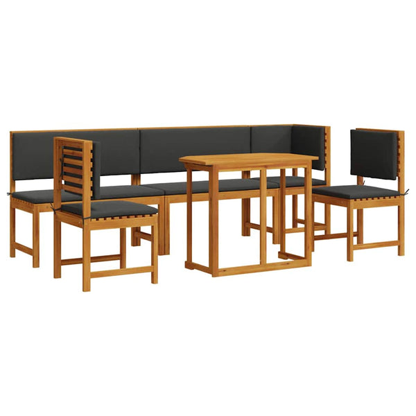 Garten Bistro Set 6-teilig Akazie Braun
