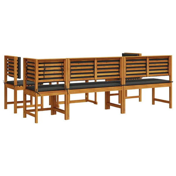 Garten Bistro Set 6-teilig Akazie Braun