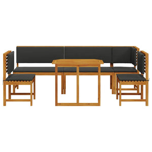 Garten Bistro Set 6-teilig Akazie Braun