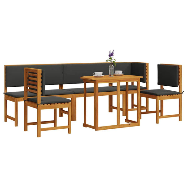 Garten Bistro Set 6-teilig Akazie Braun