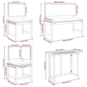 Garten Bistro Set 6-teilig Akazie Braun
