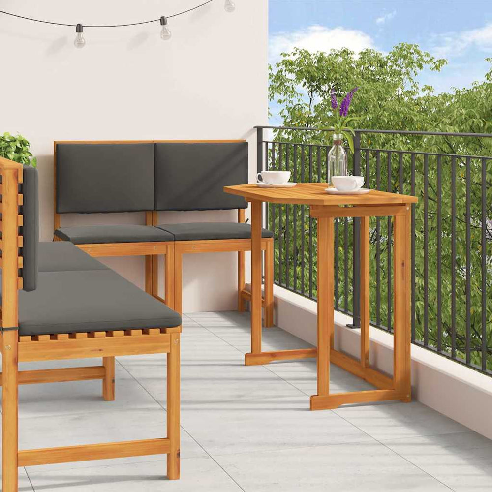 vidaXL Salon de jardin bistrot 5 pcs Bois d'acacia massif Marron