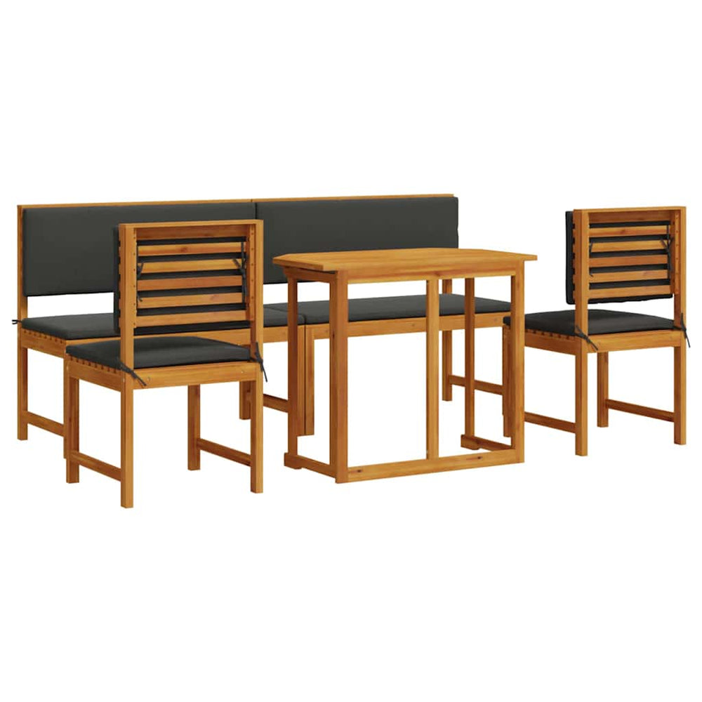 vidaXL Salon de jardin bistrot 5 pcs Bois d'acacia massif Marron