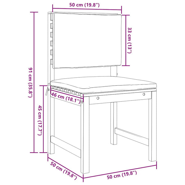 Garten Bistro Set 5-teilig Akazienholz