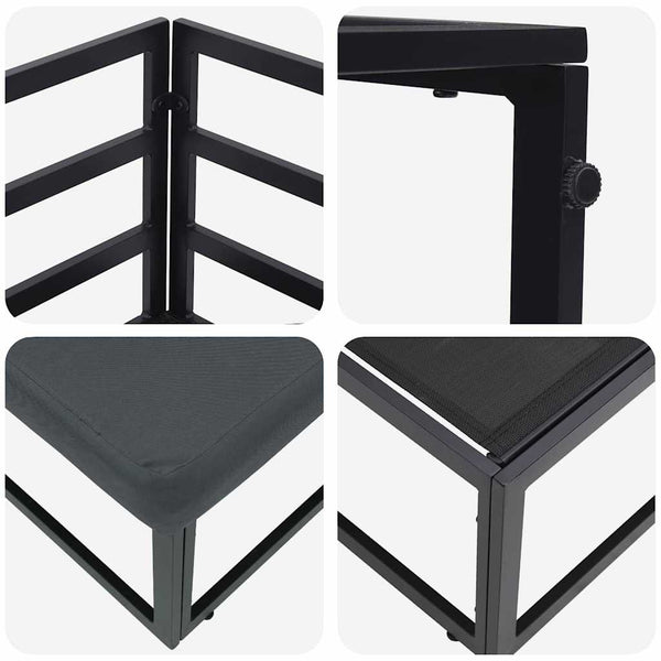 Gartenmöbel Set Schwarz Anthrazit Metall
