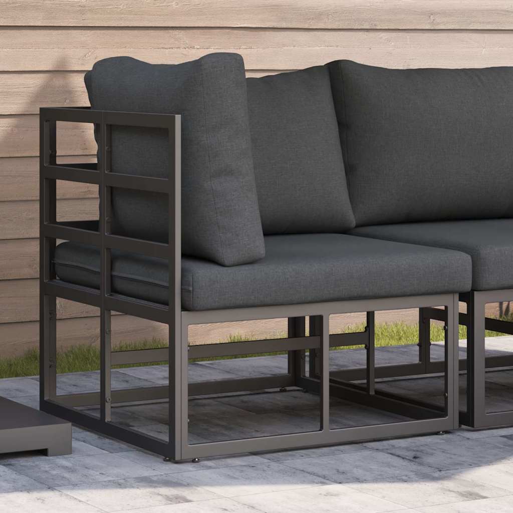 Gartenmöbel Set Schwarz Anthrazit Metall