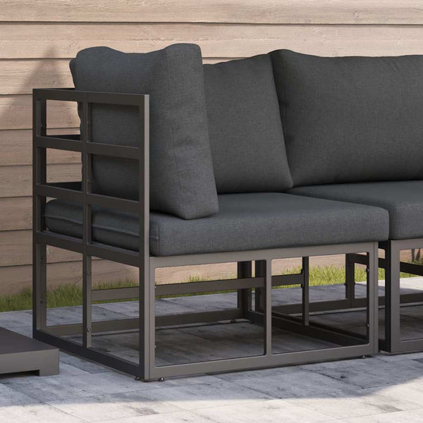 Gartenmöbel Set Schwarz Anthrazit Metall