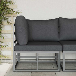 Gartenmöbel Set Schwarz Anthrazit Metall