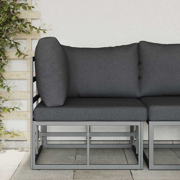 Gartenmöbel Set Schwarz Anthrazit Metall