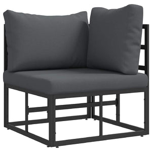 Gartenmöbel Set Schwarz Anthrazit Metall