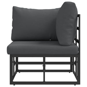 Gartenmöbel Set Schwarz Anthrazit Metall