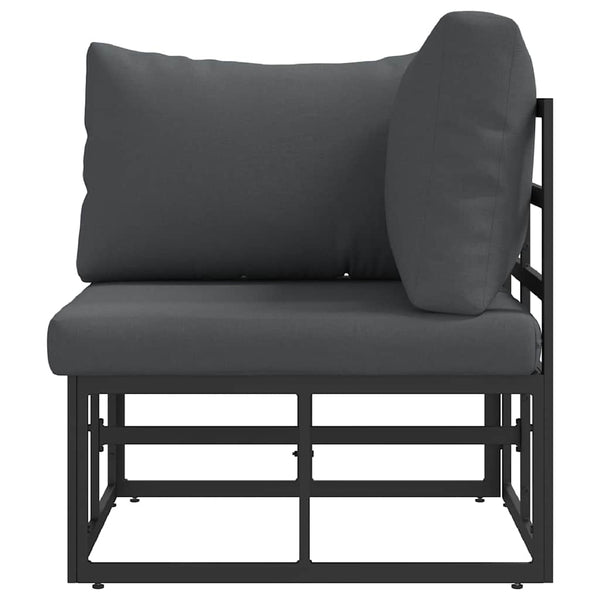 Gartenmöbel Set Schwarz Anthrazit Metall