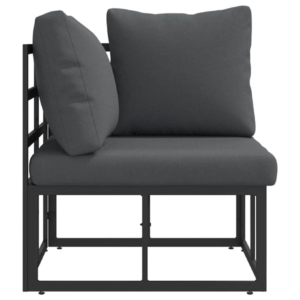 Gartenmöbel Set Schwarz Anthrazit Metall
