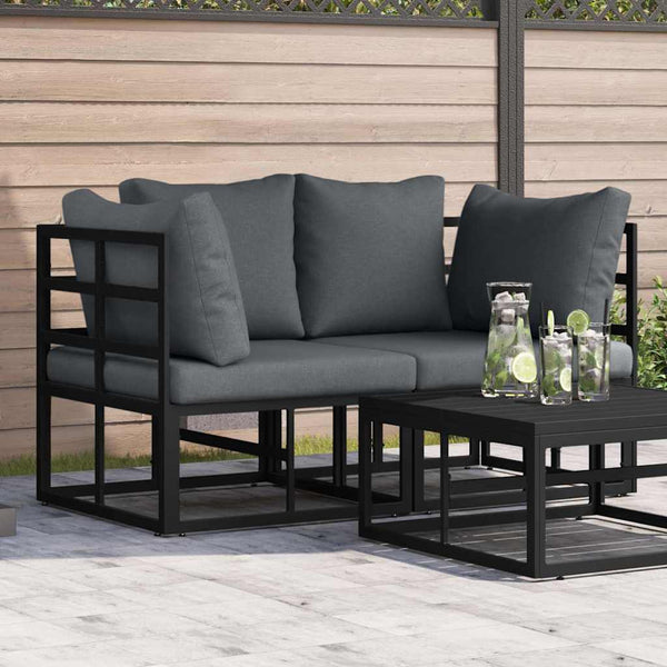 Gartenmöbel Set 2-teilig Schwarz Anthrazit