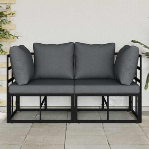 Gartenmöbel Set 2-teilig Schwarz Anthrazit
