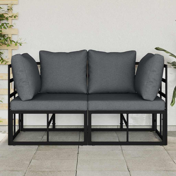 Gartenmöbel Set 2-teilig Schwarz Anthrazit