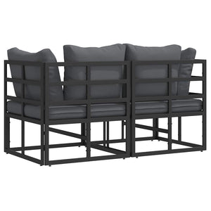 Gartenmöbel Set 2-teilig Schwarz Anthrazit