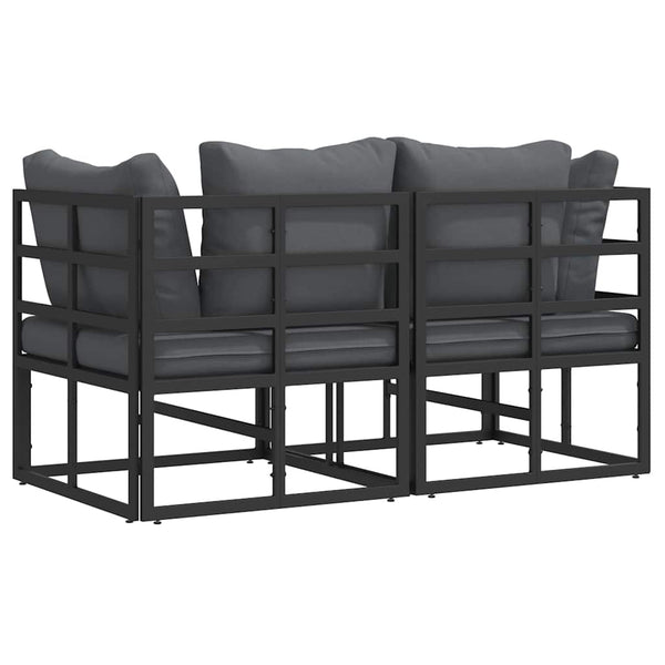 Gartenmöbel Set 2-teilig Schwarz Anthrazit