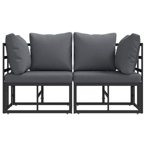 Gartenmöbel Set 2-teilig Schwarz Anthrazit