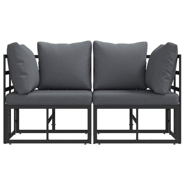 Gartenmöbel Set 2-teilig Schwarz Anthrazit