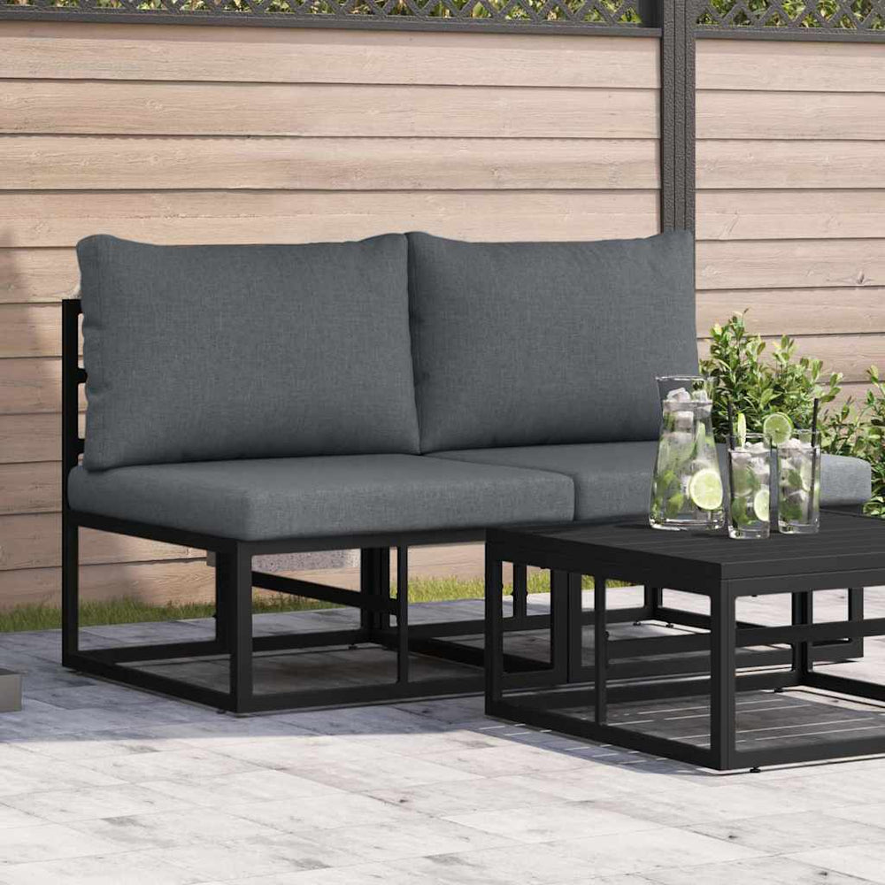 Gartenmöbel Set, 2-teilig, Schwarz & Anthrazit