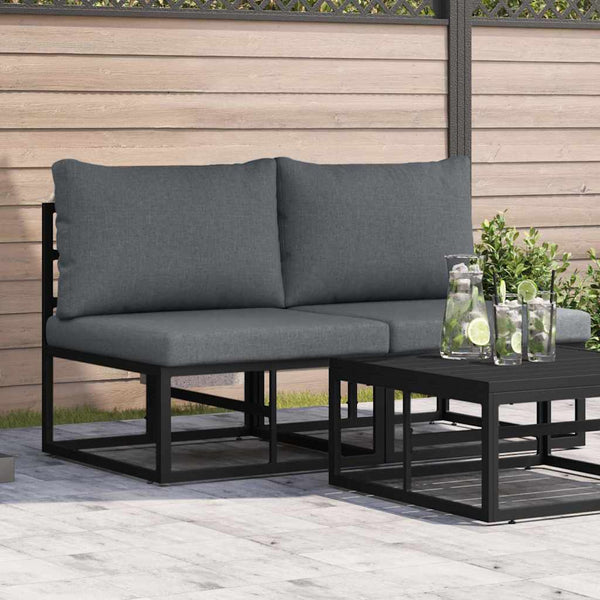 Gartenmöbel Set, 2-teilig, Schwarz & Anthrazit
