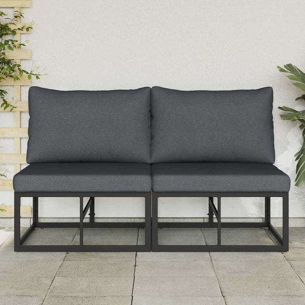Gartenmöbel Set, 2-teilig, Schwarz & Anthrazit