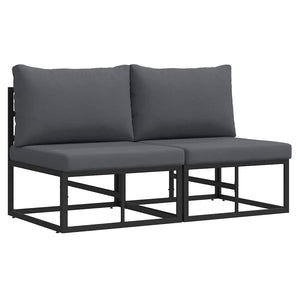 Gartenmöbel Set, 2-teilig, Schwarz & Anthrazit