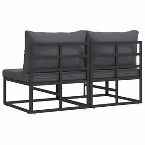 Gartenmöbel Set, 2-teilig, Schwarz & Anthrazit