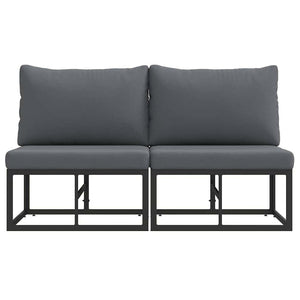 Gartenmöbel Set, 2-teilig, Schwarz & Anthrazit