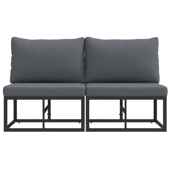 Gartenmöbel Set, 2-teilig, Schwarz & Anthrazit