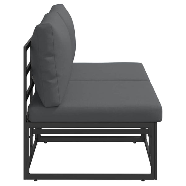 Gartenmöbel Set, 2-teilig, Schwarz & Anthrazit