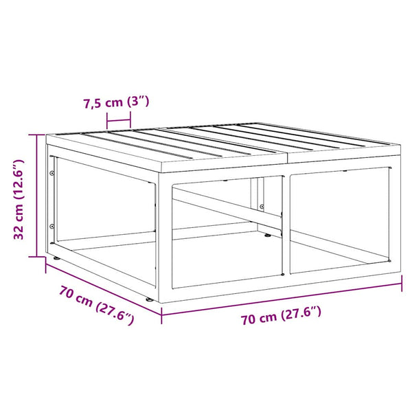 Schwarze Gartenmöbel Metall 70x70 cm