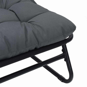 Gartenmöbel Set mit Kissen, 2-teilig, Schwarz