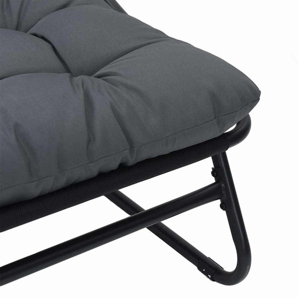 Gartenmöbel Set mit Kissen, 2-teilig, Schwarz