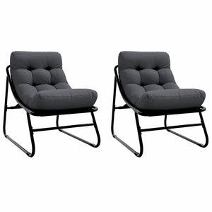 Gartenmöbel Set mit Kissen, 2-teilig, Schwarz