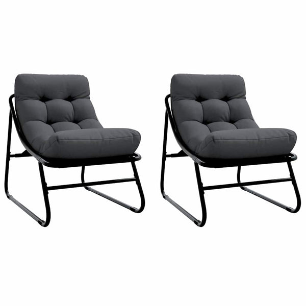Gartenmöbel Set mit Kissen, 2-teilig, Schwarz