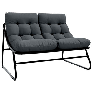 Gartenmöbel Set mit Kissen, 3-teilig, Schwarz