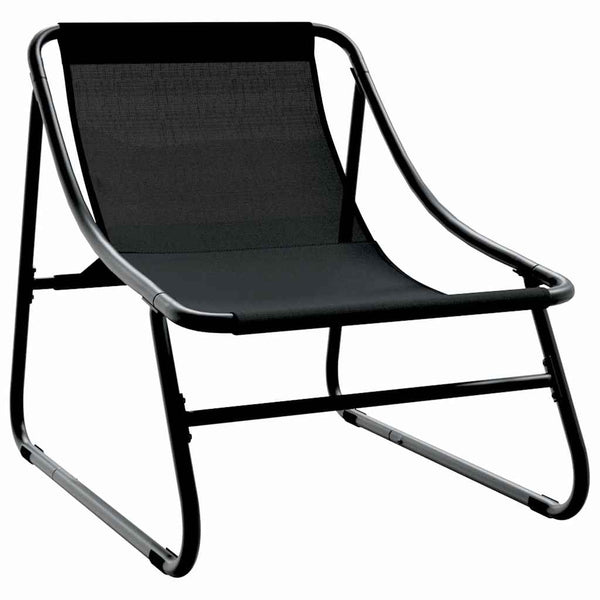 Gartenmöbel Set mit Kissen, 3-teilig, Schwarz